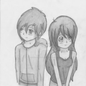 Pencil Drawing Boy And Girl