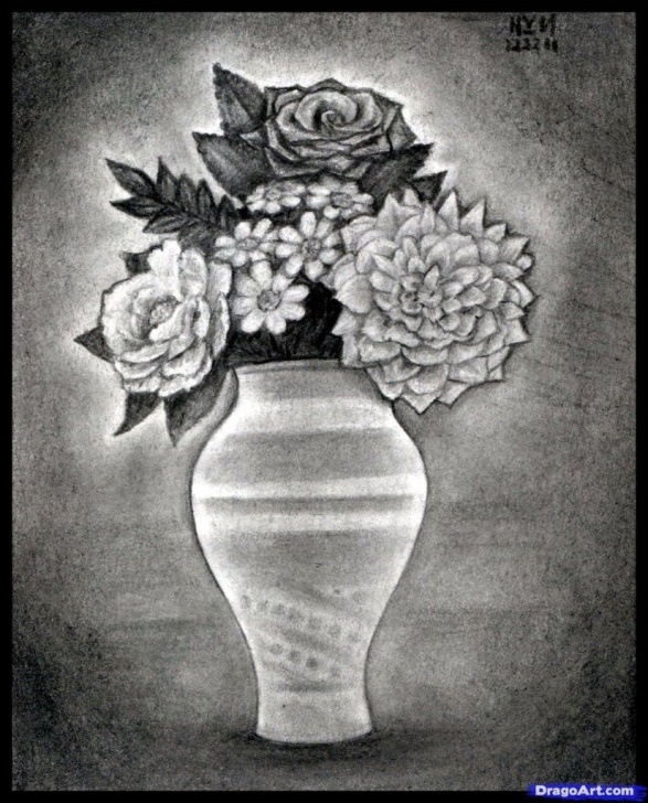 Learn Pencil Shading Flower Vase Techniques for Beginners Pencil Drawing Of Flower Vase With Flowers Pencils Sketches Of Pic