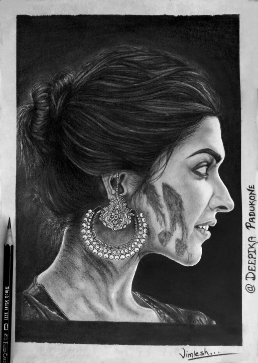 Learning Deepika Padukone Pencil Sketch Simple Portrait Drawing - Deepika Padukone | Drawing Stuff In 2019 | Easy Photo