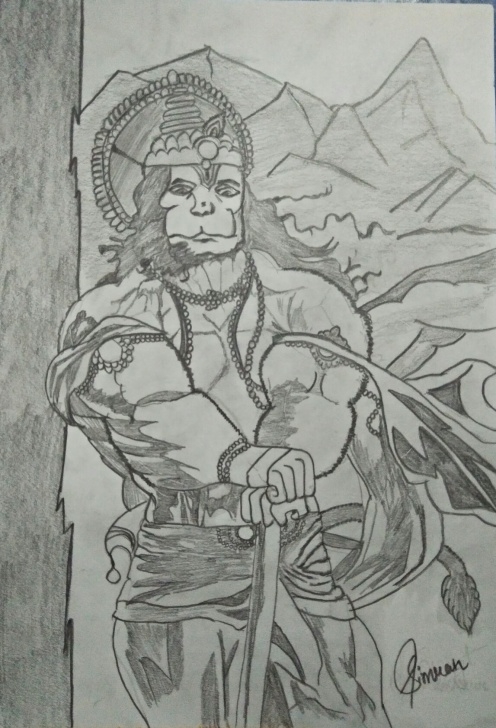Learning Hanuman Pencil Sketch Courses Hanuman Drawing, Pencil, Sketch, Colorful, Realistic Art Images Pic