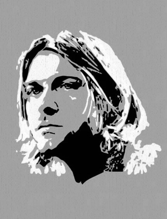 Learning Kurt Cobain Stencil Art Tutorial Colorful Kurt Cobain Fan Art Silhouette 8X10 Fabric Block - Various Colors To Choose From - Buy 2, Get 1 Free Photos