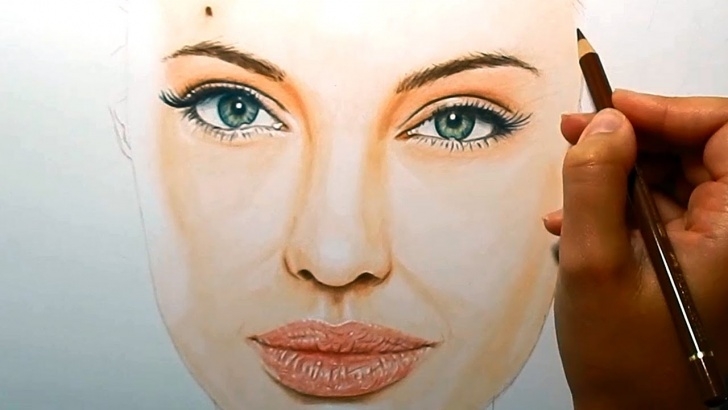 Learning Marker And Colored Pencil Drawing Easy Coloring Skin With Copic Markers And Colored Pencils - Angelina Jolie | Emmy Kalia Pic