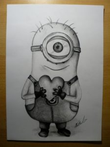 Learning Minions Pencil Drawing Simple Cute Minion - By @klarawalkova | Dravings In 2019 | Pencil Drawings Photo