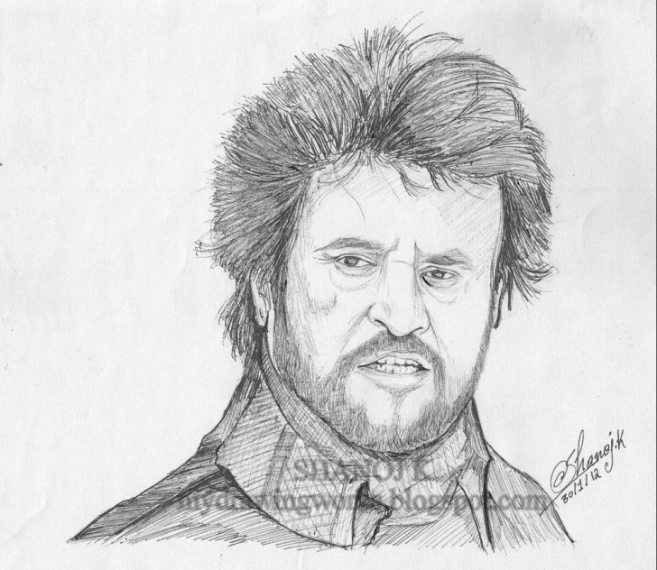 Learning Rajinikanth Pencil Drawing Lessons Rajinikanth - Sketch Using Pen || Rainbow - The Colour Of Life Pic