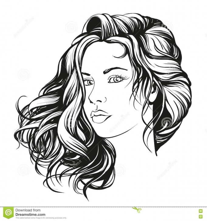 Marvelous Beautiful Woman Sketch Simple Beautiful Woman Face Hand Drawn Vector Illustration Sketch Stock Photos