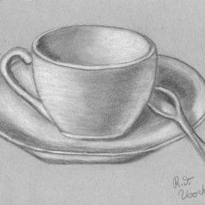 Cup And Saucer Pencil Drawing