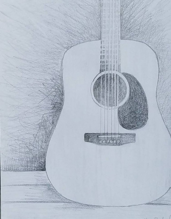 Marvelous Pencil Drawing Guitar Ideas Acoustic Guitar Pencil Drawing, Guitar Lover Gift, Music Room Decor, Instrument Wall Art, Music Themed Bedroom, Rock And Roll Nursery Pic