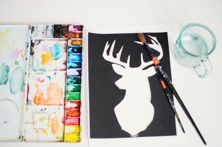 Marvelous Stencil Art Diy Tutorial P.s.♡: Diy : Watercolour Stencil Art Photo