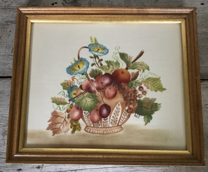 Marvelous Theorem Painting Supplies Techniques Vintage Theorem Painting Fruit And Flowers, Framed. Image