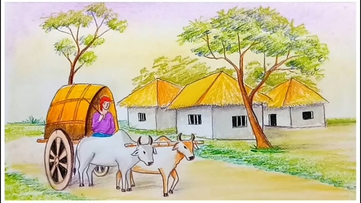 Most Inspiring Bullock Cart Pencil Drawing Step by Step How To Draw Scenery Of Bullock Cart Step By Step Photo