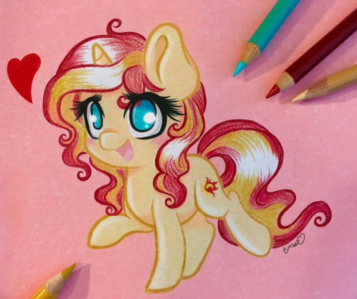 Most Inspiring Cute Colored Pencil Drawings Lessons 1446796 - Artist:emberslament, Chibi, Colored Pencil Drawing Picture