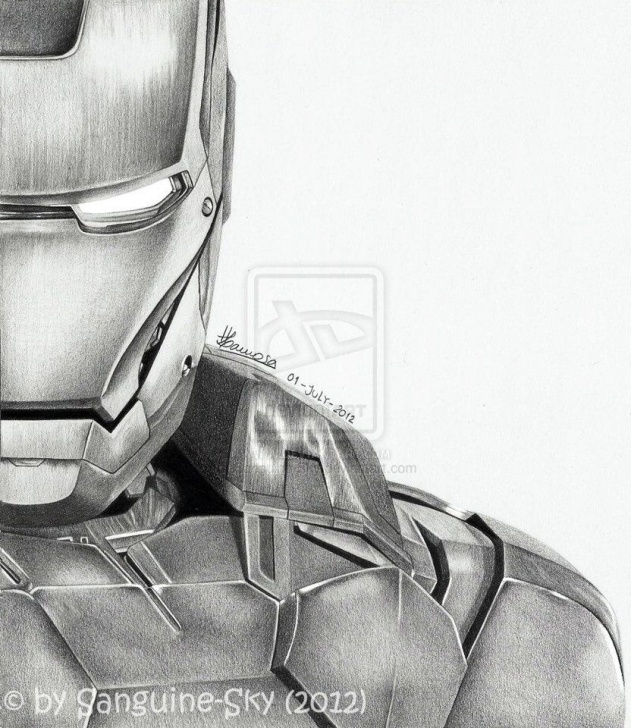 Most Inspiring Iron Man Drawings In Pencil Easy Courses The Avengers Half Series - Iron Man By ~Sanguine-Sky On Deviantart Pics