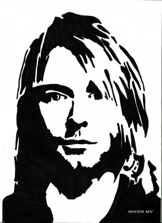 Most Inspiring Kurt Cobain Stencil Art Tutorials Kurt Cobain Self Portrate By Rogermv | Fav Ink | Stencil Art, Art Pictures