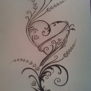 Pencil Drawings Of Roses And Hearts