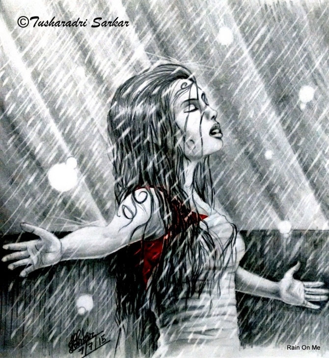 Most Inspiring Pencil Sketches Of Girl In Rain Techniques Girl In Rain Sketch At Paintingvalley | Explore Collection Of Photos