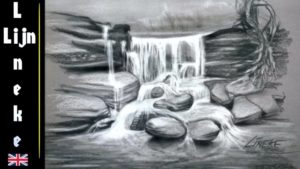Most Inspiring Waterfall Pencil Sketch Courses Easy Waterfall For Beginners Charcoal Drawing Pic