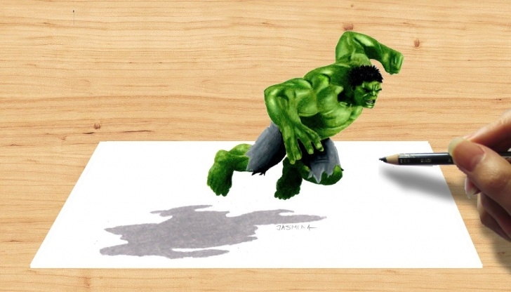 Nice 3D Pencil Drawing Simple 3D Pencil Drawing: Hulk Avengers Age Of Ultron - Speed Draw Pic