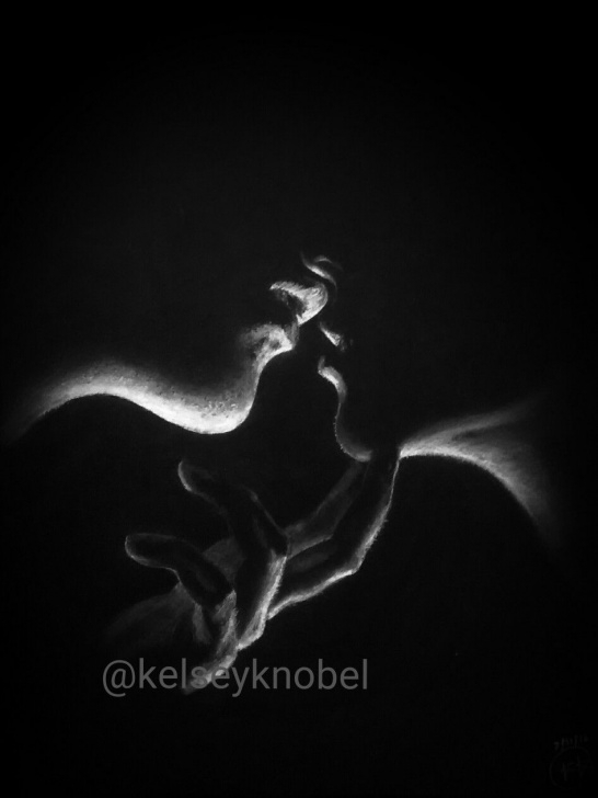 Nice Black And White Charcoal Drawings Simple White Charcoal On Black Paper Drawing By @kelseyknobel | My Own Picture