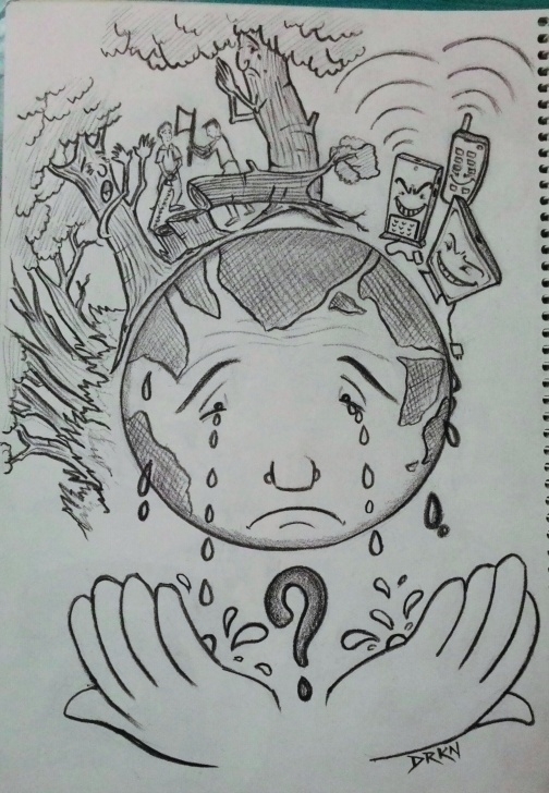 Nice Deforestation Pencil Drawing Tutorial My Views About Deforestation And Global Warming !!! Pls. Spread This Pic