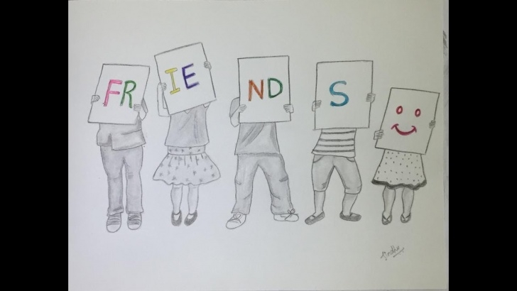 Nice Friendship Day Pencil Drawings Tutorials How To Draw Friendship Day 2019 Drawing For Beginners || Very Easy Pencil  Drawing#skngroup Images
