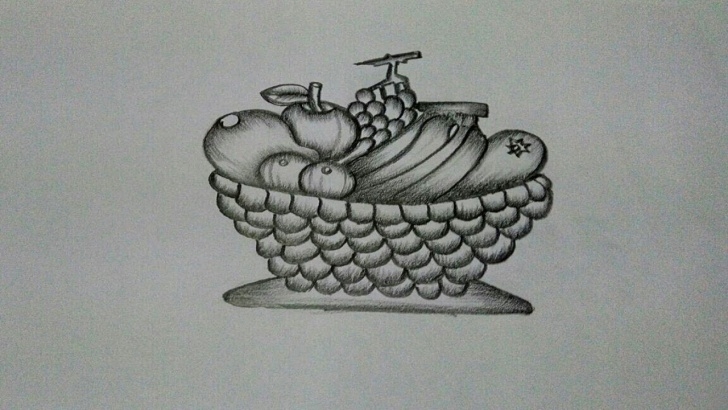 Nice Fruit Basket Pencil Drawing Techniques for Beginners How To Draw A Fruit Basket :step By Step Photo