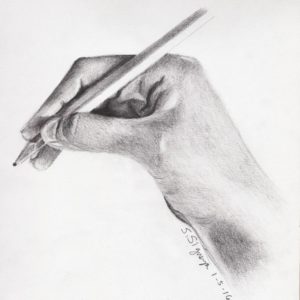 Holding A Pencil Drawing