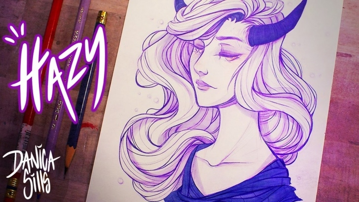 Nice Marker And Colored Pencil Drawing Techniques Hazy ♦ Copic Marker And Colored Pencil Sketch ♦ Sketching Tuesday Pics