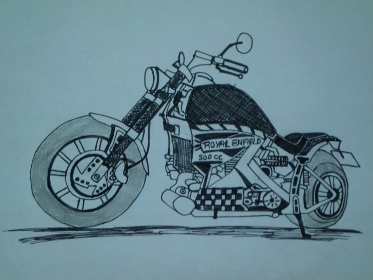 Nice Royal Enfield Pencil Sketch Techniques Bullet Sketch At Paintingvalley | Explore Collection Of Bullet Picture