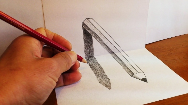 Outstanding 3D Pencil Drawing Free How To Draw 3D Pencil Art - Optical Illusion On Paper Image