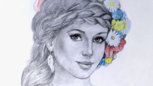 Outstanding Beautiful Girl Pencil Drawing Ideas Portrait Drawing Of A Beautiful Girl ►Realistic Pencil Drawing Pic