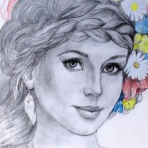 Beautiful Girl Pencil Drawing
