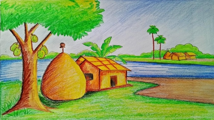 Outstanding Drawing Images Village Tutorial How To Draw A Village Scenery Step By Step (Very Easy) Picture