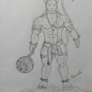 Hanuman Pencil Art
