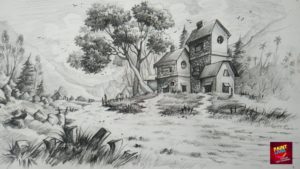 Outstanding Landscape Drawing With Pencil Shading Step by Step How To Draw And Shade A Simple Landscape For Beginners With Pencil Pictures