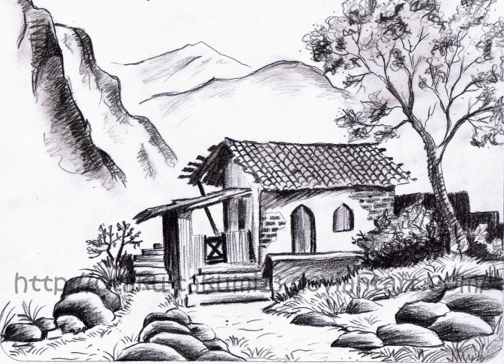 Outstanding Pencil Sketches Of Nature Scenery Simple Pencil Sketch Pictures Nature And Pencil Drawings Nature Scenery Pics