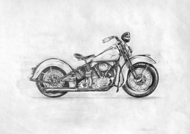 Popular Harley Davidson Pencil Drawings Easy 1947 Harley Davidson Knucklehead Various Pencils On A3 Paper Photo