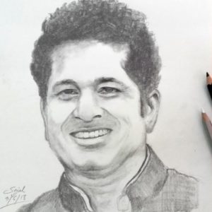 Sachin Tendulkar Pencil Sketch