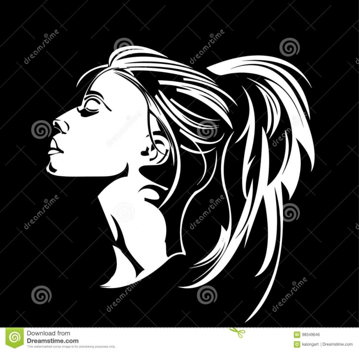 Popular Stencil Art Girl Tutorial Stencils Women Long Hair Stock Illustration. Illustration Of Uses Pics