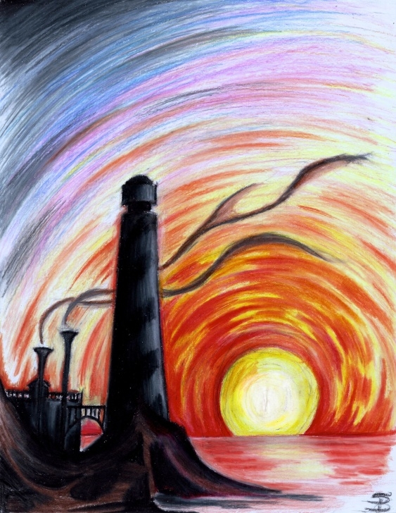 Remarkable Colored Pencil Sunset Easy Lighthouse At Sunset (Colored Pencil) | Darkitecture | Pencil Photos