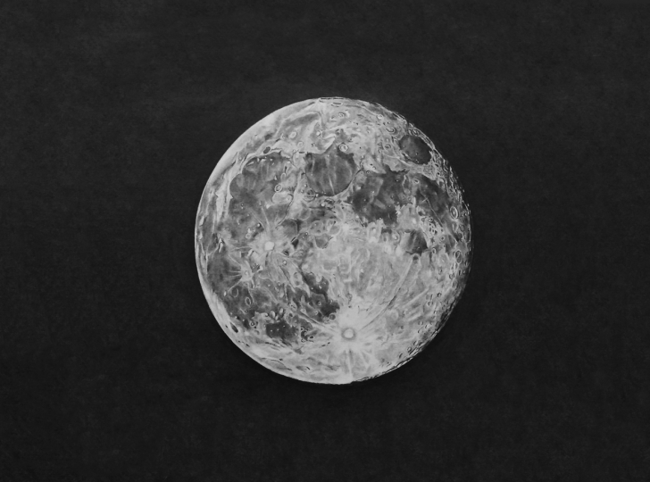 Moon Pencil Sketch | ProDrawingClub - Pencil Art Drawing