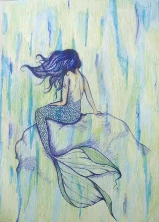 Remarkable Pen And Colored Pencil Drawings Courses Mermaid Colored Pencil And Pen | For My Lil Mermaid | Color Pencil Pic