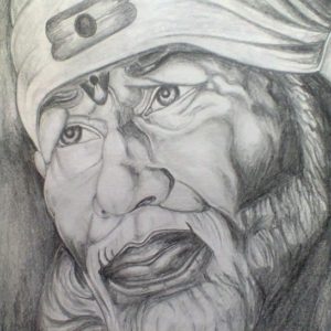 Pencil Sketch Of Sai Baba