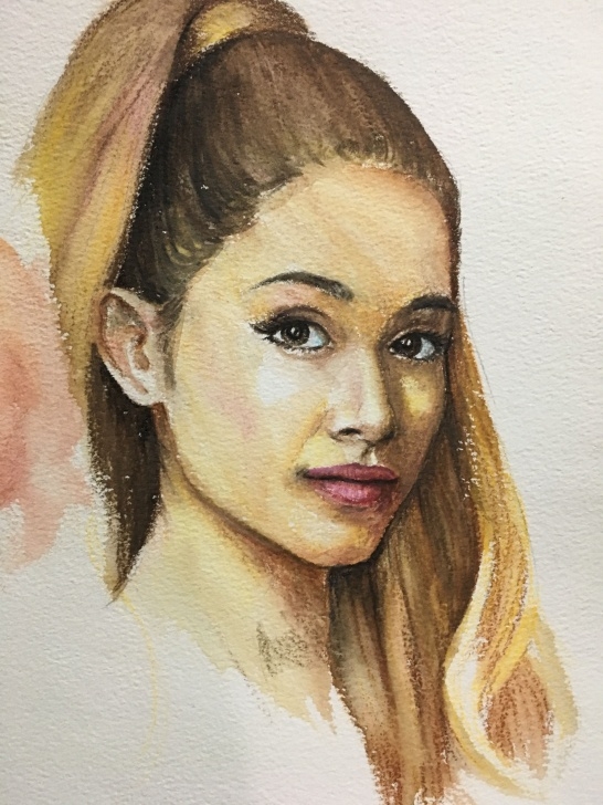 Remarkable Watercolor Pencil Portrait Tutorial Ariana Grande Watercolor Pencil Portrait | Paintings In 2019 Photo