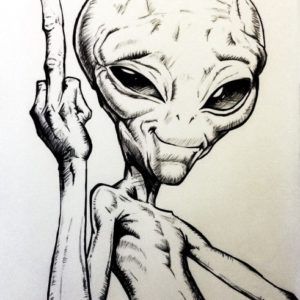 Alien Pencil Drawing