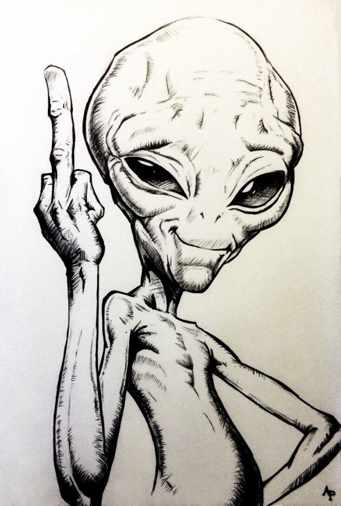 Stunning Alien Pencil Drawing Easy Alien | Sketching | Sketches, Pencil Drawings, Art Drawings Pics