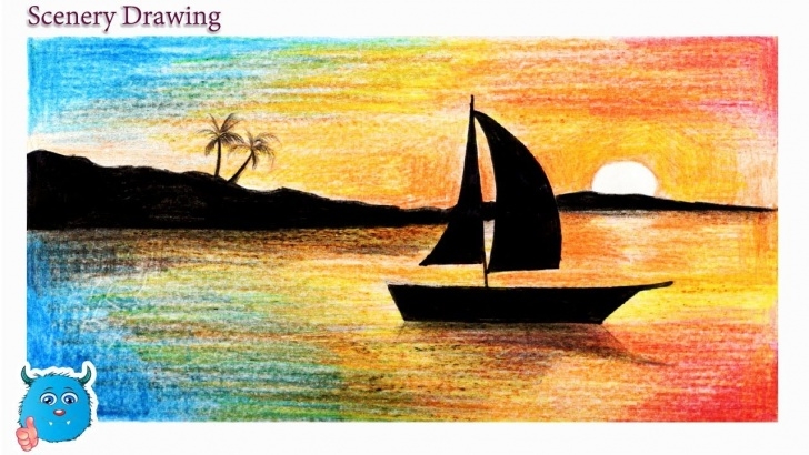 Stunning Sunset Drawings In Pencil Techniques How To Draw Sunset Scenery For Beginners With Pencil Step By Step Pic