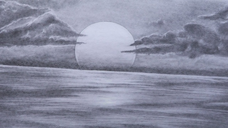Stunning Sunset Drawings In Pencil Tutorials How To Sketch Sunset Image