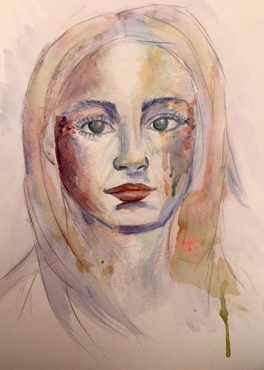 Stunning Watercolour And Pencil Techniques Watercolour Girl Washout,watercolour And Pencil,1376X1929 Px : Art Photo