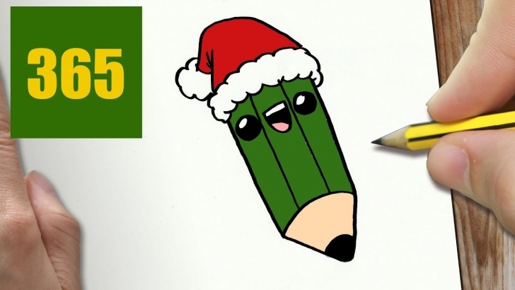 The Best Christmas Pencil Drawings Easy Ideas How To Draw A Christmas Pencil Kawaii, Easy Step By Step Drawing Lessons For Kids Image
