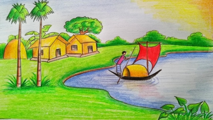 The Best Drawing Images Village Step by Step How To Draw A Village Scenery Step By Step (Very Easy) Pictures